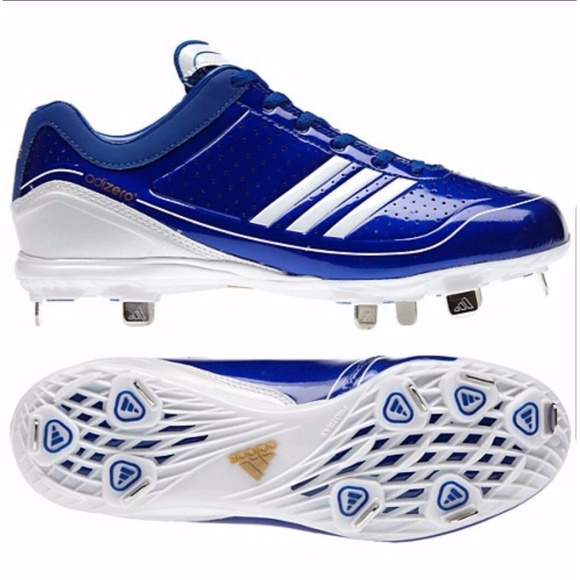 Adidas Adizero  Blue Metal Baseball Cleats - Picture 1 of 5